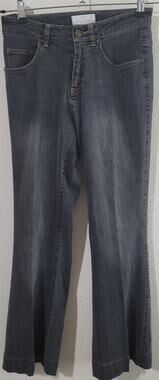 Soft Surroundings Black Stone Washed Denim Jeans 4 Boot Cut Stretch Zipper